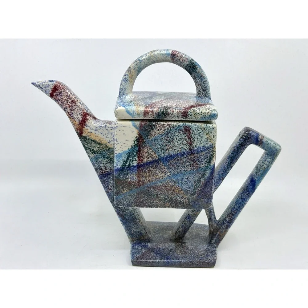 1990s Postmodern Multi Color Tea Pot by Charles Nalle Read*